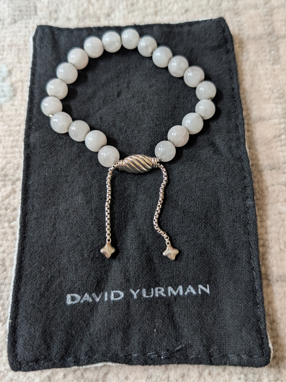 David Yurman Quartz And Sterling Silver Spiritual Beads Adjustable Bracelet